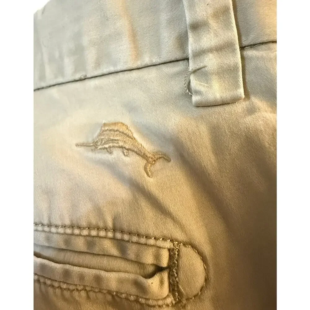 Tommy Bahama Khaki Chino Shorts, Classic Fit Casual, Cotton, Men's Size 34